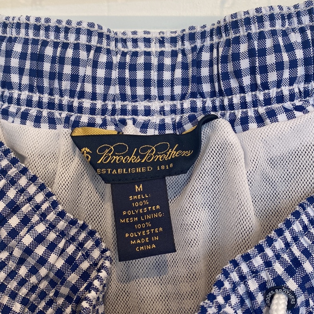 Brooks Brothers Blue and White Checkered, Size Medium - Picture 3 of 4